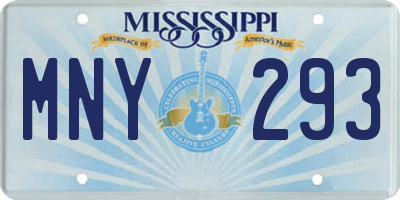 MS license plate MNY293