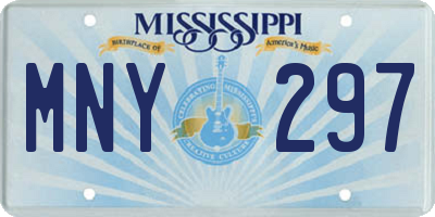 MS license plate MNY297