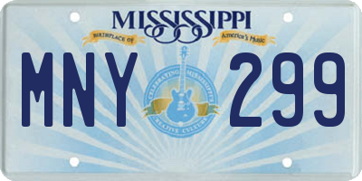 MS license plate MNY299