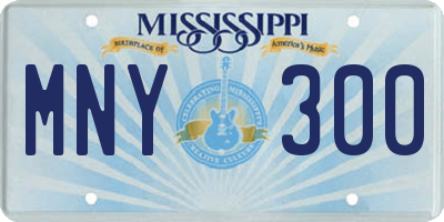 MS license plate MNY300