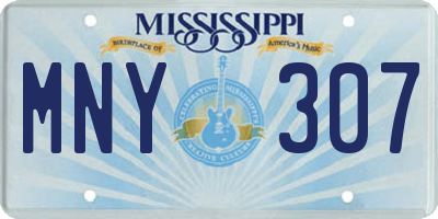 MS license plate MNY307