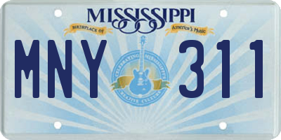 MS license plate MNY311