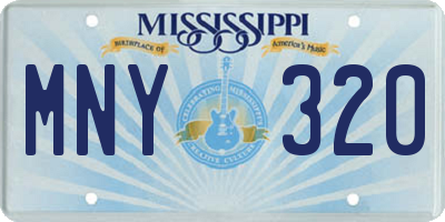 MS license plate MNY320
