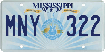 MS license plate MNY322