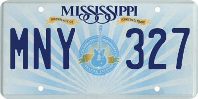 MS license plate MNY327