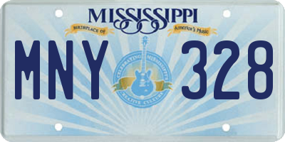 MS license plate MNY328