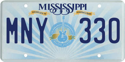 MS license plate MNY330
