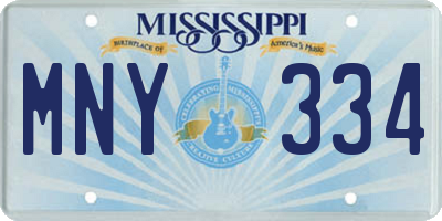 MS license plate MNY334