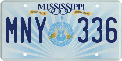 MS license plate MNY336