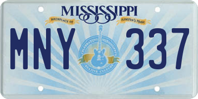MS license plate MNY337