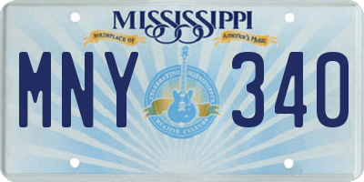 MS license plate MNY340
