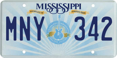 MS license plate MNY342