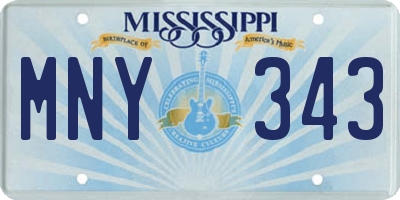 MS license plate MNY343