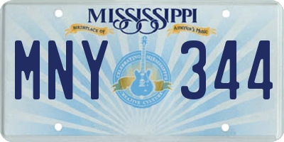 MS license plate MNY344