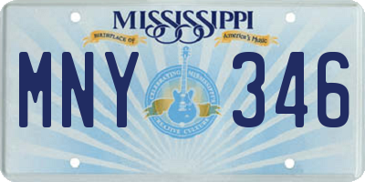 MS license plate MNY346