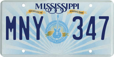 MS license plate MNY347