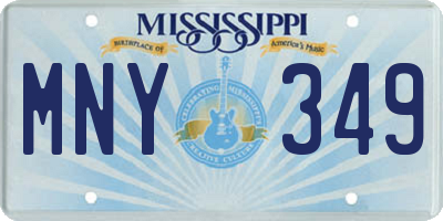MS license plate MNY349