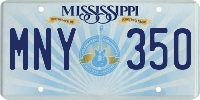 MS license plate MNY350