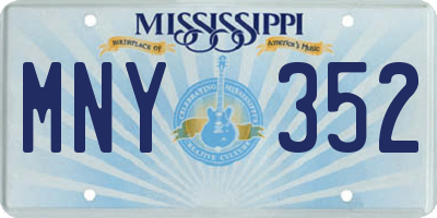 MS license plate MNY352