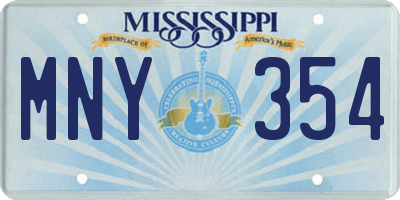MS license plate MNY354