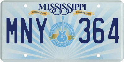 MS license plate MNY364