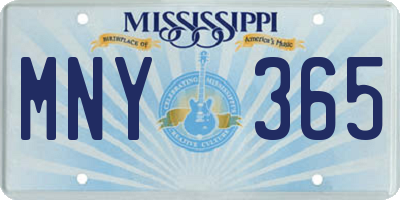 MS license plate MNY365