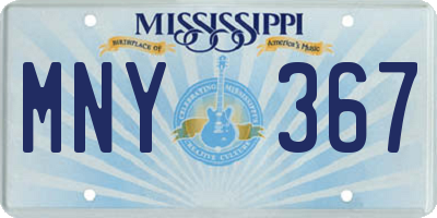 MS license plate MNY367