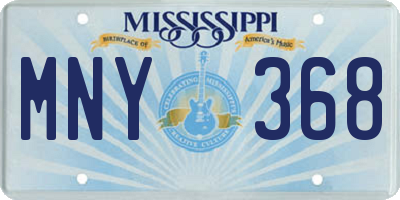 MS license plate MNY368