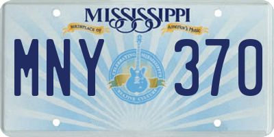 MS license plate MNY370