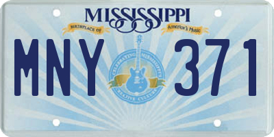 MS license plate MNY371