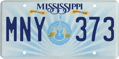 MS license plate MNY373