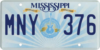 MS license plate MNY376
