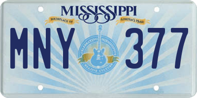 MS license plate MNY377