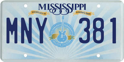 MS license plate MNY381