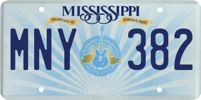 MS license plate MNY382