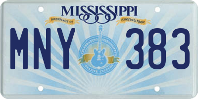 MS license plate MNY383