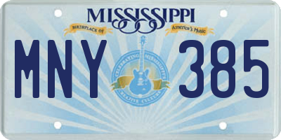 MS license plate MNY385