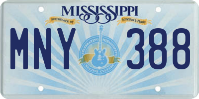 MS license plate MNY388