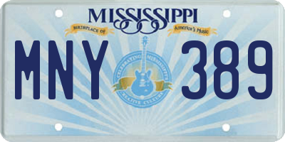 MS license plate MNY389