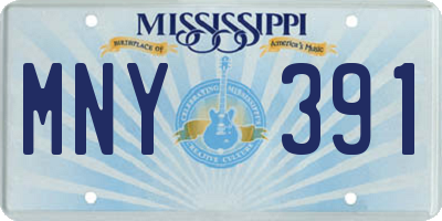 MS license plate MNY391