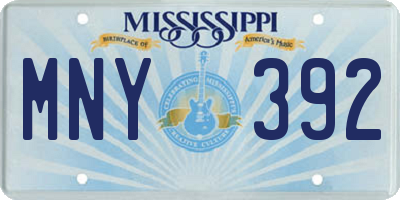 MS license plate MNY392