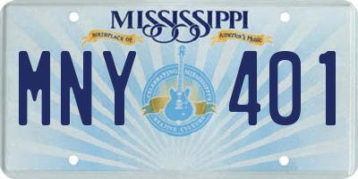 MS license plate MNY401