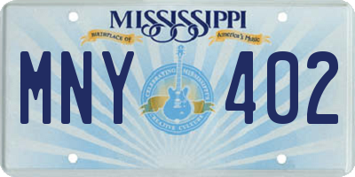 MS license plate MNY402