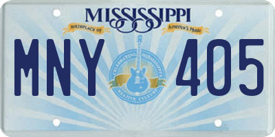 MS license plate MNY405