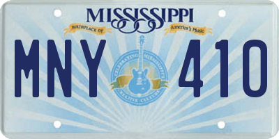 MS license plate MNY410