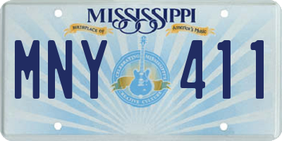 MS license plate MNY411