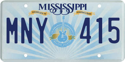 MS license plate MNY415
