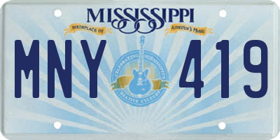 MS license plate MNY419