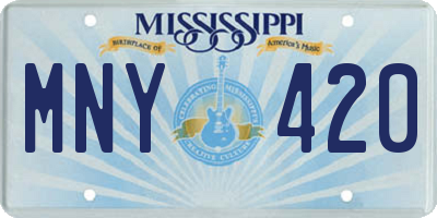 MS license plate MNY420
