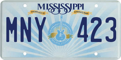 MS license plate MNY423